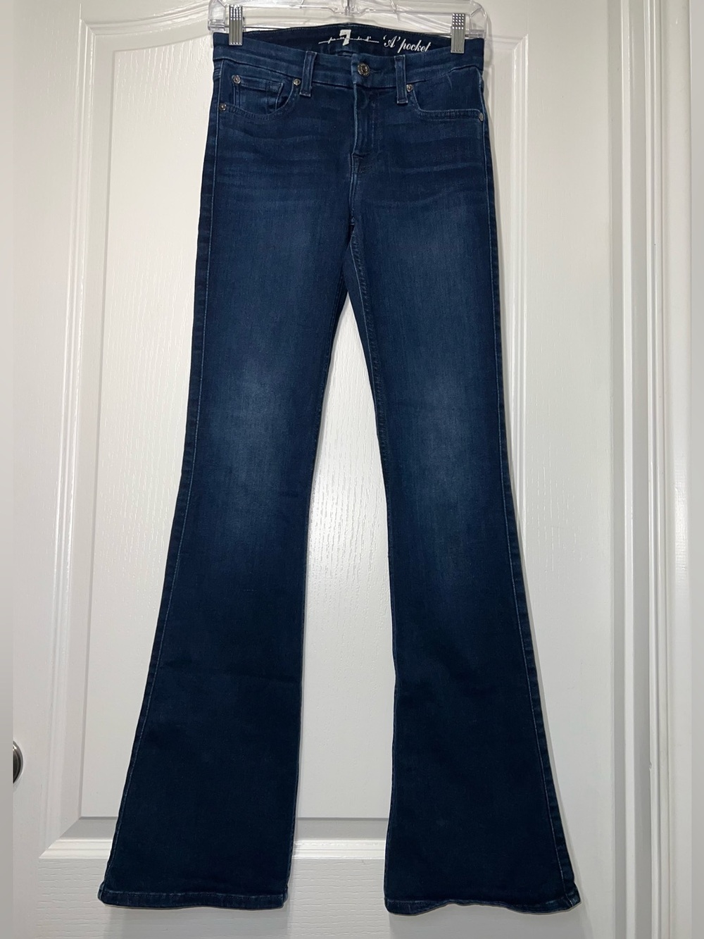 7 for All Mankind ‘A’ Pocket Dark Wash Midrise Bootcut Jeans Women’s Size 25